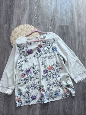 J. Jill plus size 2x embroidered boho blouse